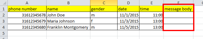 Add message body column