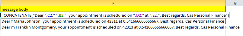 Basic data merge for SMS personalisation