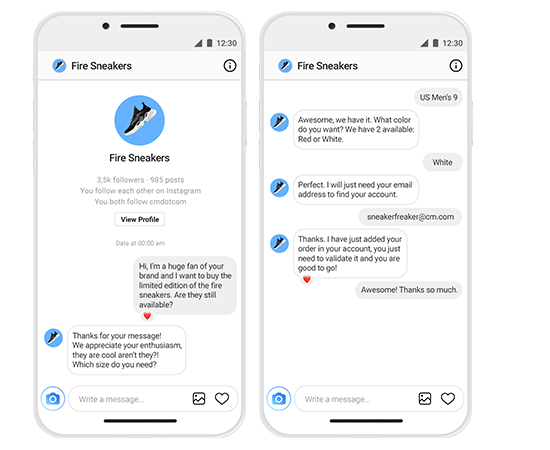 Instagram Messaging Inbox Thread Business