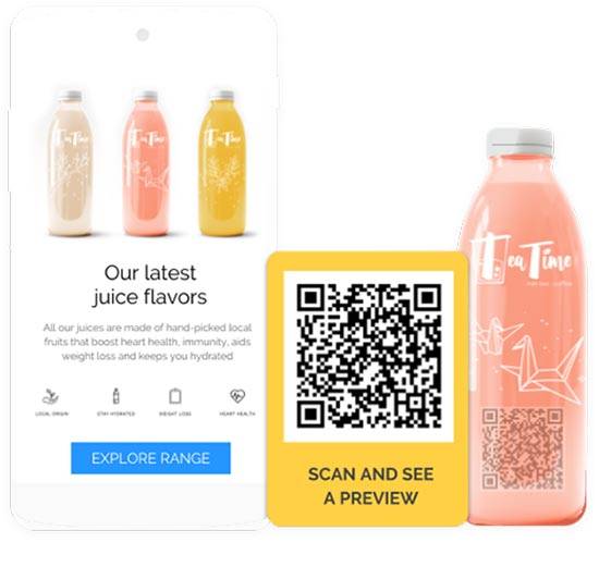 scan QR code and see latest juice flavors