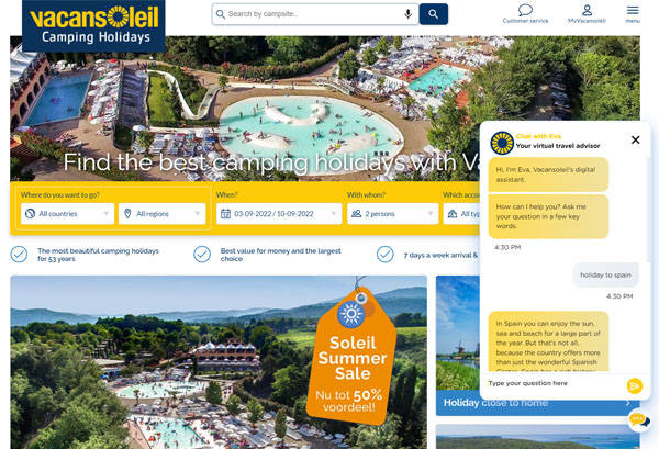 Vacansoleil web chat widget