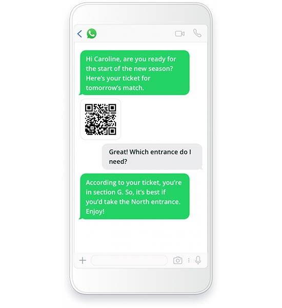 mobile ticket received over whatsapp