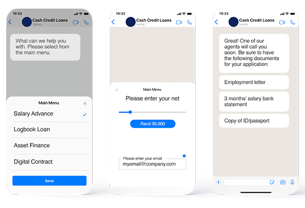 WhatsApp use case financial services