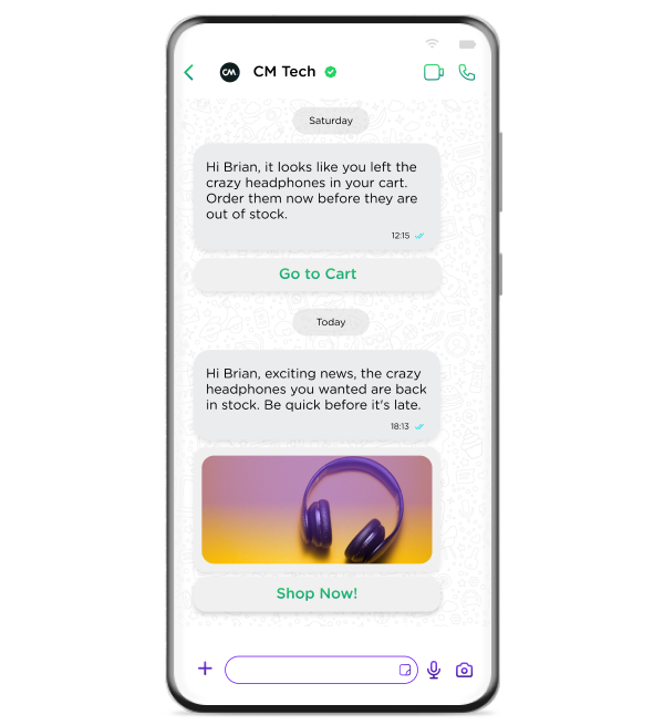 WhatsApp - Abandoned Cart Reminders
