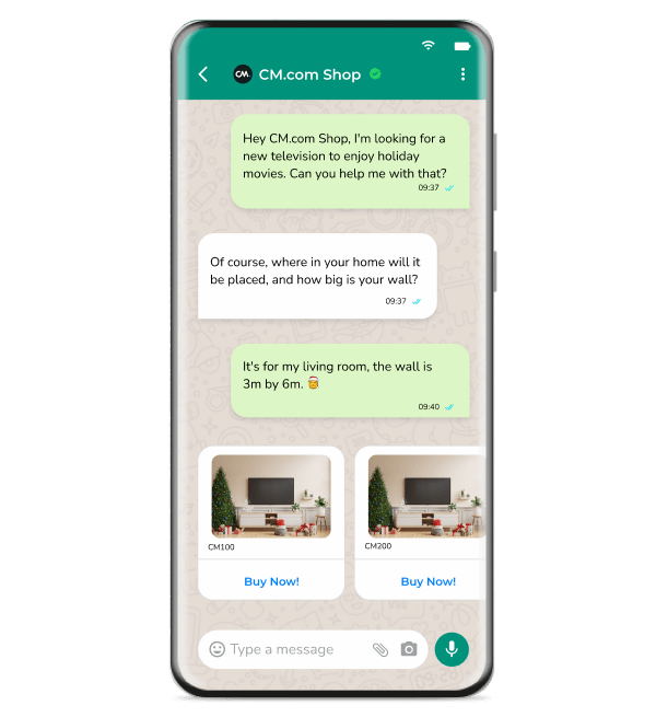 Conservation Whatsapp avec l'IA de CM.com.